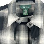 Polo Ralph Lauren M Flannel Shirt Button Up Down Plaid Womens New Relaxed New Black Size M Photo 2