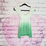 Free People CORA LEE TEE OFF SHOULDER OMBRE GREEN Photo 1