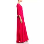 Teri Jon by Rickie Freeman Fuchsia Chiffon Pleated V Photo 3