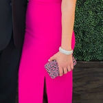 Theia‎ Fuchsia Off Shoulder Gown Formal Dress Slit Pink Size 0 Photo 0