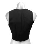 Olivaceous NEW Women's Black Sleeveless V-neck Button Crop Blazer Vest Top Sz M Photo 1