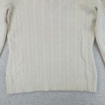 Ralph Lauren Black Label Cream Cable Knit V Neck Cashmere Sweater Womens Large Photo 8