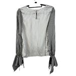DO+BE Striped Long Sleeve Top Black White Womens Size Medium Flare Tie Sleeve Photo 1