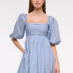 The A&F Emerson Poplin Puff Sleeve Mini Dress in Blue Size XXSP Photo 0