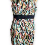 Vertigo Paris Dress Abstract Multicolored Art To Wear Sleeveless Ruched Sheath Photo 11