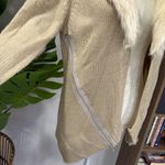 Venus wool blend fur lined collar open knit cardigan sweater Photo 4
