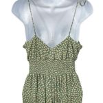 American Eagle Green Floral Smocked Tie Shoulder Sleeveless Jumpsuit Cottagecore Photo 7