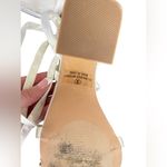 Lulus White Strappy tie up Heels with Gold Women's Size 9 Photo 4