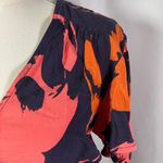 Abel the label Orange Pink Floral Print V Neck Smocked Waist Maxi Dress Size S Photo 2