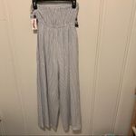 Jessica Simpson  Blue White Striped Eyelet Embroidered Jumpsuit Size Small NWT Photo 4