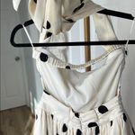 Retro Polka Dot Bubble Midi Dress Convertible Straps in Cream Black Size S White Photo 8