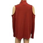 Gibsonlook Cold Shoulder Long Sleeve Brick Red Turtleneck Top Womens Large Photo 4