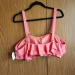 🆕‎ Women's Plus 1X 16 18 Coral Ruffle Bikini Swim Top NEW NWT Pink Photo 4