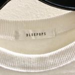 Blue pops “Engraved Upon” Korean brand white crewneck long sleeve sweater sweatshirt baggy oversize Measurement in pics Size M Photo 2