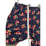 Jill Jill Stuart  Navy High Rise Floral Wide Leg Flat Front Pants Size Medium Photo 6