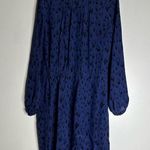Rebecca Taylor  blue silk long sleeve pockets belted front frill dress tunic 6 CP Photo 1