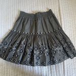 Kate Spade  Broome Street Floral Embroidered Poplin Skirt Olive Green Size M Photo 5