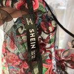 SheIn Embroidered sheer 3/4 sleeve top in black and multi-coloured hues XS Photo 3