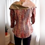 Lindi By Aria Collection Reversible Jacket/ Top. Size Small. Beige Shimmer/Multi Tan Photo 5