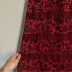 Free People Burgundy Floral Lace Applique Maxi Dress Size 4 Whimsigoth Romantic Photo 3