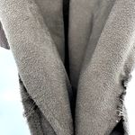 Gerry Weber Wool Shirt Jacket Button Down Faux Leather Pockets Rib Brown 42 L Size L Photo 3