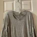 Caution to the Wind  Grey Knit 3/4 Sleeve Blouse L Photo 4