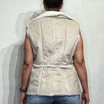 White House | Black Market Tan Faux Shearling Fur Vest Sz L Photo 11