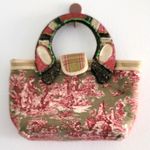 Mary Frances Vintage Oriental Print Beaded Gem Handle Bag VTG Green Photo 1