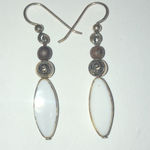 Brighton Silver Tone White Brown Shell Slice Beaded Dangling Pierced Earrings Photo 4