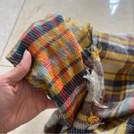 Fall Colors Checkered Warm Scarf One Size Orange Photo 1