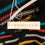 Lovestitch NWT Black Aqua Orange Stripe Kangaroo Pocket Long Sleeve Hoodie MD Photo 9
