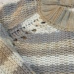 Free People Devon Cropped knit Sweater Striped Grey White brown soft neutral S Photo 4