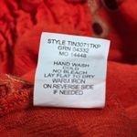 Fig and Flower Orange‎ Floral Embroidered Gauze Smocked Neck Tie Front Blouse PM Red Size undefined Photo 4