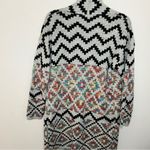 Debut Patterned Black and White Womens Sweater open cardigan large knit colorful Photo 3