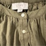 Loft  women's size large military green button down blouse Photo 3