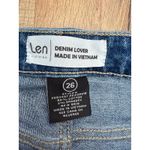 LEN Denim Wide Leg Jeans Women Size 26 Light Wash High Rise Wide Hem Cropped Blue Photo 2