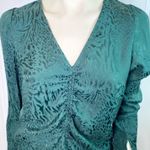 H&M Jacquard-Weave Satin Effect V-neck Blouse Subtle Leopard Print Photo 10