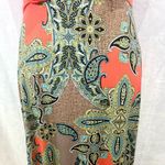 Gilli Tahj 2fer orange vneck wrap top paisley print maxi dress size large Photo 3