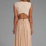 Alice + Olivia  Triss Sleeveless Maxi Dress Leather Trim in cream formal $500 Photo 13