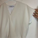 MM.LaFleur Antonia Draped Front Short Sleeve Top Eco Soft Weave Ivory Sz Small Photo 7