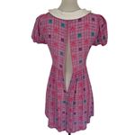 Dolls Kill  Care Bears Dress Small Pink Plaid Skater Puff Sleeve Y2K‎ Photo 5