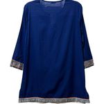J. McLaughlin NWT  Embroidered Tassel Paget Tunic Women's Royal Blue Shirt Medium Photo 1