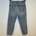 American Eagle  Mom Jean High Rise Charcoal Grey Distressed Short Inseam Photo 5