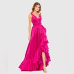 Mac Duggal 67835 Pink Taffeta High Low Ruffle Gown Dress Photo 1