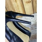 Michael Kors Women's Hamilton Pump Size 7 Platform Heel Black Leather Gold MK Photo 10