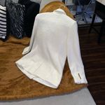 EXPRESS Wool-Blend Double Breasted Novelty Button Blazer in Ivory & Gold Photo 11