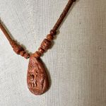Peruvian wood beaded pendant necklace Brown Photo 2