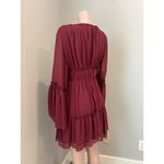 MISS ORD CUTE Ruffle Pintuck Dres Sz L WINE Maroon Romantic Cottagecore NWT #125 Red Size L Photo 7