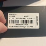 Badgley Mischka Vegan Leather  Wine V-Quilting Center Crossbody Bag Photo 7