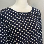 J.Crew 100% Silk Blue/Ivory Popover Blouse Size 0 Petite Photo 4